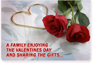 a familily enjoying the valentines day and sharing the gift